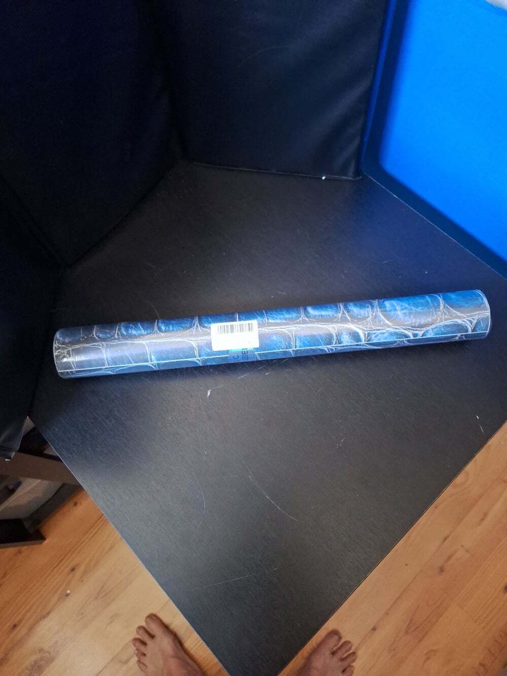 Self-Adhesive Blue Crocodile Pattern Vinyl Roll